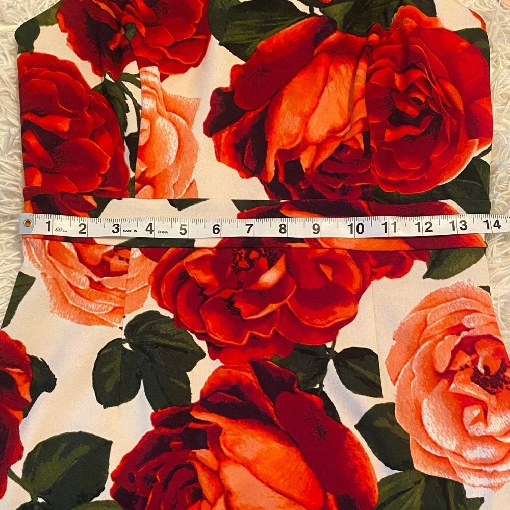 Enfocus Studio Floral Halter Maxi Dress Size 4 Red Roses Mermaid Style - Picture 10 of 10